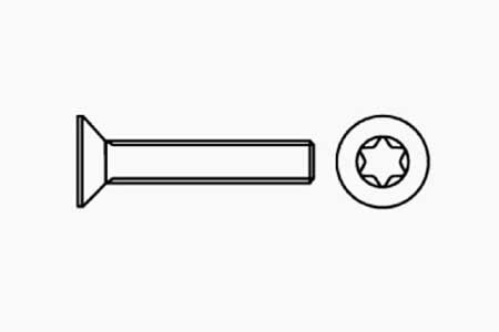 COUNTERSUNK HEAD SCREWS, SIX LOBE DRIVE