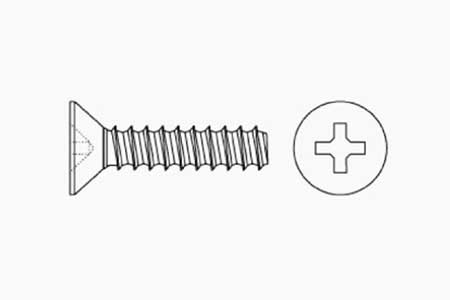 PLASTIC SCREW WITH COUNTERSUNK HEAD