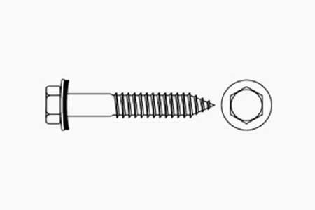 SELFTAPPING SCREWS WITH HEXAGONAL HEAD & EPDM WASHER